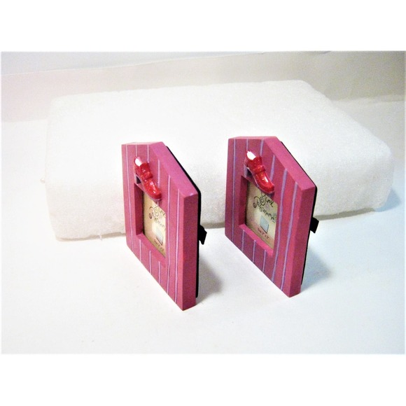 Set Pink Russ Magnetic Wallet size 2 inch Mini Photo Frames Picture Holders - Picture 4 of 5